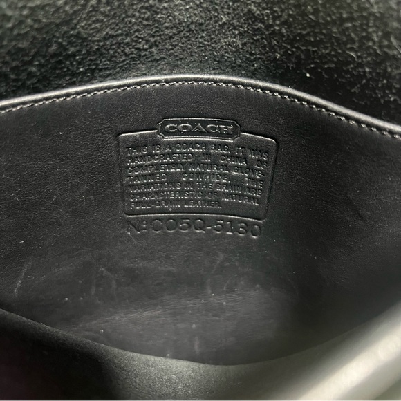 Vintage‎ COACH 100% Leather Satchel Purse Handbag Crossbody bag tote black - Picture 14 of 16